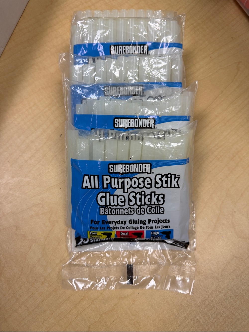 Standard size Hot Glue Gun Sticks Refills (20-Pack) - includes 5 bags of 20 each